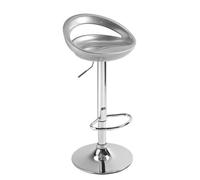 Tabouret haut Disco coque échancrée argenté