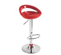 Tabouret haut Disco coque échancrée rouge