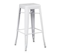 Tabouret haut empilable en acier Lix Blanc ¿75 cm