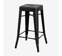 Tabouret haut empilable en acier Lix Noir Mate ¿65 cm