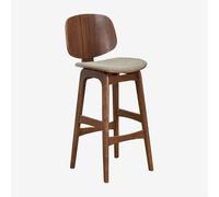 Tabouret haut en bois et tissu Canada Bois Foncé ¿75 cm