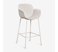 Tabouret haut en polypropylène et acier Lynette Blanc de Pierre ¿75 cm