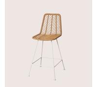 SKLUM Tabouret Haut en Rotin Synthétique Naturel Gouda Naturel Blanc ↑65 cm