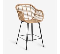 Tabouret haut en rotin synthétique Zole ¿75 cm