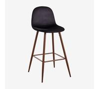 Tabouret haut en velours Glamm Bois foncé ¿75 cm