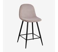 Tabouret haut en velours Glamm Noir ¿65 cm