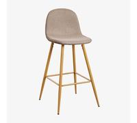 Tabouret haut Glamm Bois naturel ¿75 cm Gris Taupe