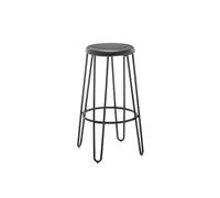 Tabouret haut style industriel - Métal noir mat - Pieds épingle
