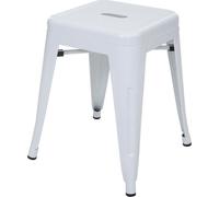 Tabouret HWC-A73, tabouret métallique, métal design industriel empilable ~ blanc