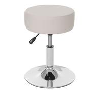 Tabouret HWC-C22, hauteur réglable, Ø 35 cm similicuir crème