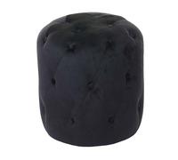 Tabouret HWC-D22, Pouf Ottomane, 42x39cm MVG- ~ velours noir