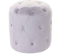Tabouret HWC-D22, Pouf Ottomane, 42x39cm MVG- ~ velours gris clair