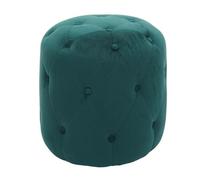 Tabouret HWC-D22, Pouf Ottomane, 42x39cm MVG ~ Velours vert foncé