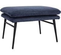 Tabouret HWC-L62, Pouf repose-pieds Ottomane Pouf rembourré, 38x56x40cm tissu/textile ~ bleu