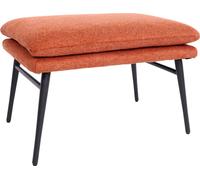 Tabouret HWC-L62, Pouf repose-pieds Ottomane Pouf rembourré, 38x56x40cm tissu/textile terrecuite-brun