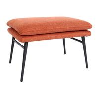 Tabouret HWC-L62, Pouf repose-pieds Ottomane Pouf rembourré, 38x56x40cm tissu/textile terrecuite-brun