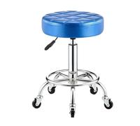 Tabouret Island, Tabouret de bar roulant à hauteur réglable en cuir PU