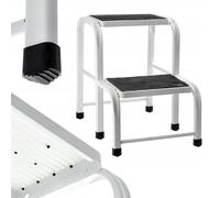KADAX Tabouret marchepied "Strom", tabouret en aluminium jusqu'à 150 kg avec pieds antidérapants, 2 marches