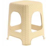 KADAX Tabouret en Plastique à l'Élégant Effet Rotin, Marchepied doté de Pieds Antidérapants pour Une Utilisation Intérieure et Extérieure (Beige)
