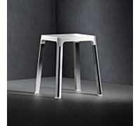 Tabouret Keuco Axess 35082170051 siège 338mm, aluminium anodisé argent/ blanc