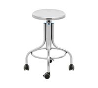 Tabouret labo - à roulettes - acier inoxydable - 100 kg | Steinberg Systems