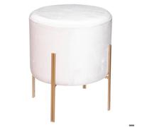 Atmosphera Tabouret « Living » velours blanc ivoire