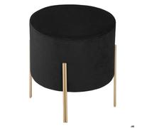 Atmosphera – Tabouret d'appoint Living – Velours Noir