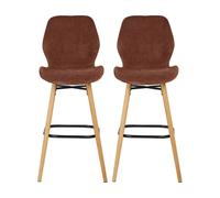 Tabouret Lot de 2 T. Keri acajou tissu (plan)