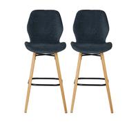 Tabouret Lot de 2 T. Keri bleu foncé tissu (plan)