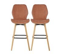 Tabouret Lot de 2 T. Keri marron nèfle tissu (plan)
