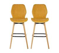 Tabouret Lot de 2 T. Keri moutarde tissu (plan)