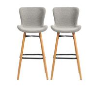 Tabouret Lot de 2 T. Kerma gris clair bouclette (plan)