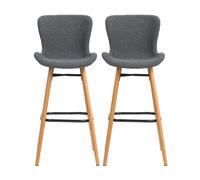 Tabouret Lot de 2 T. Kerma gris foncé bouclette (plan)