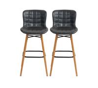 Tabouret Lot de 2 T. Kerma noir PU (plan)