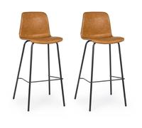 Tabouret Lot de 2 T. Kyra Pu cuire vintage (Bar)