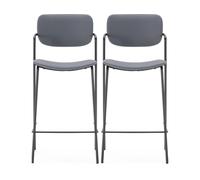 Tabouret Lot de 2 T. Maika gris foncé