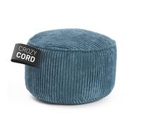 Lumaland Pouf en velours | Pouf compact de 50 l 3 en 1 : tabouret, table basse et repose-pieds | Ø 25 x 45 cm [bleu foncé]
