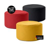 Tabouret LUMALAND lot de 3 coussin de siège rond noir rouge or coussin de siè...