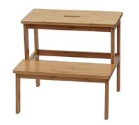 Mendler Tabouret marche-pied HWC-B87 bambou 43x47x38 cm multicolore