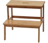 Mendler Tabouret marche-pied HWC-B87 bambou 43x47x38 cm multicolore