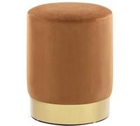 Tabouret Marron et doré Velours Brun G