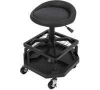 Tabouret mécanicien hauteur réglable roulettes 360° plateau rangement outils, charge 150 kg, garage atelier robuste