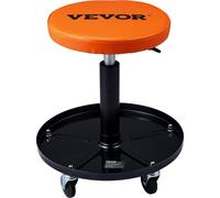 Tabouret mécanique, tabouret roulant pneumatique pour garage/atelier, capacité de charge 113 kg, hauteur réglable de 56 à 71 cm, rembourré, avec plateau à outils, pour garage, atelier, réparation auto