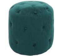 Tabouret HWC-D22, Pouf Ottomane, 42x39cm MVG ~ Velours vert foncé
