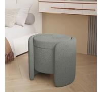 Tabouret moderne en fausse fourrure avec rembourrage en boucle Sto - Pouf confortable en Sherpa - Chaise de maquillage pour chambre à coucher et salon - Fourrure