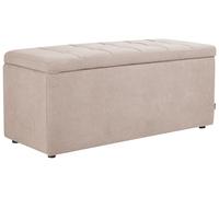 Tabouret Moderne Ottoman Rectangulaire Rembourré Tissu Polyester Beige Orem
