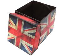 Tabouret Motif Drapeau Britannique Pliant de Rangement Rectangulaire | Grosse Capacité, Panneau de Densité et Tissu Non Tissé, Chambre D’garçon et Filles et Nursery, Isolation Poussière