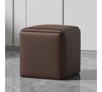 Tabouret ottoman 5 en 1 multi-usages empilable - Élégant fauteuil cube en similicuir avec roulettes pivotantes pour salon, salle à manger et banc repose-pieds