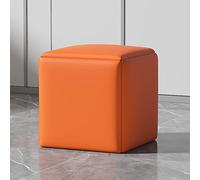 Tabouret ottoman 5 en 1 multi-usages empilable - Élégant fauteuil cube en similicuir avec roulettes pivotantes pour salon et salle à manger Tabouret et banc polyvalent