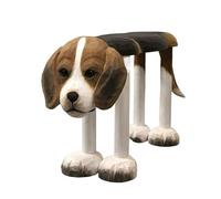 Tabouret ottoman en bois massif sculpté à la main en forme de beagle peint à la main pour décoration d'intérieur, banc à chaussures, table basse